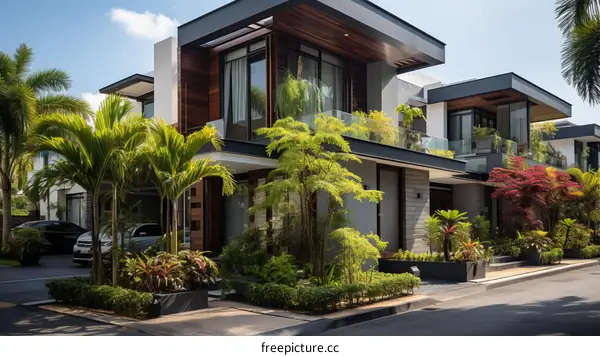 Stunning Modern Luxury House with Lush Tropical Garden