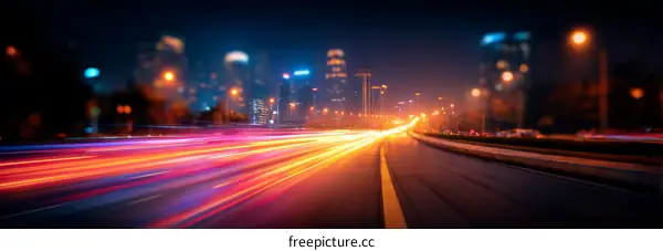 Night City Street with Motion Blur
