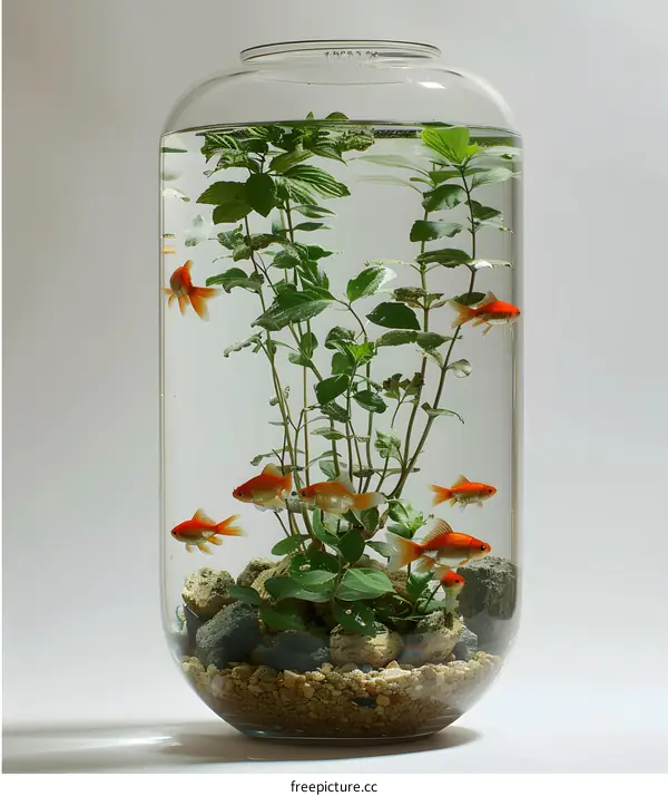 Goldfish in a glass vase
