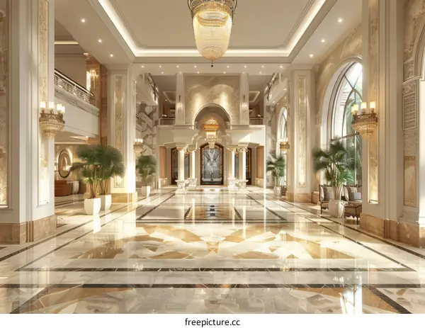 Luxury Grand Hotel Lobby Interior Design