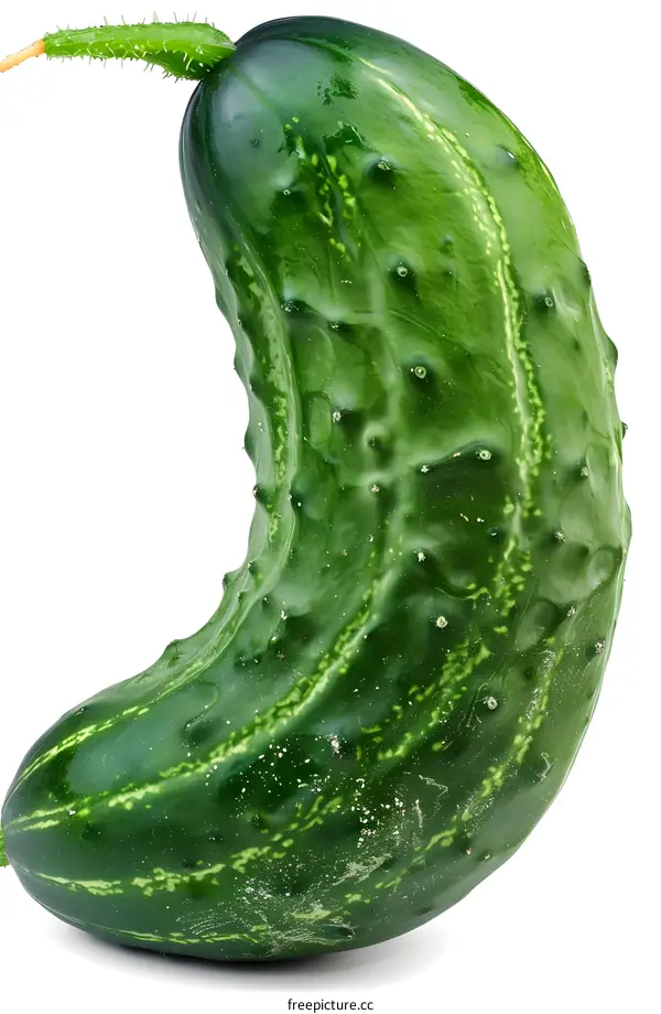 Fresh green cucumber isolated on white background