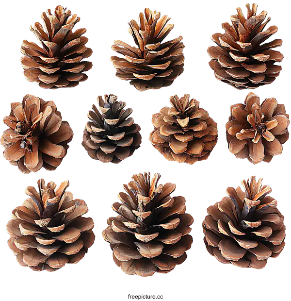 [Transparent Background PNG]Collection of Dried Pine Cones