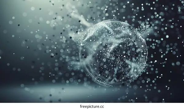 Abstract Digital Globe with Dots and Blur Background