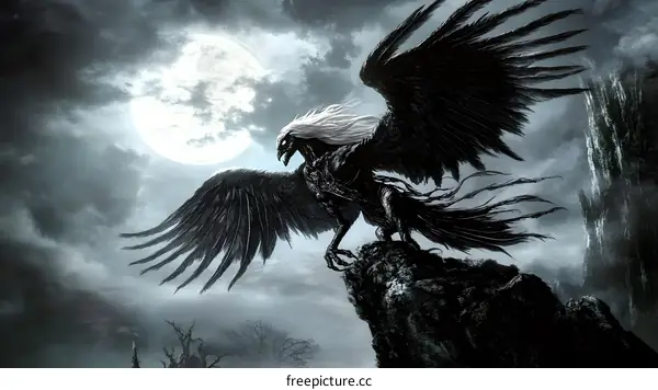 Dark Fantasy Creature with Wings