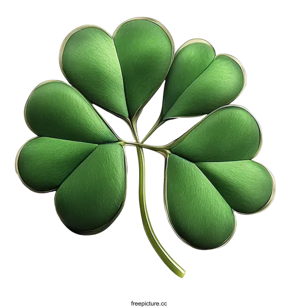 [Transparent Background PNG]Detailed Clover Illustration against a White Background