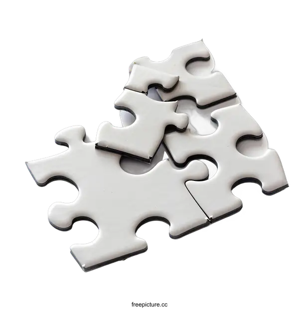 [Transparent Background PNG]White Jigsaw Puzzle Pieces On White Background