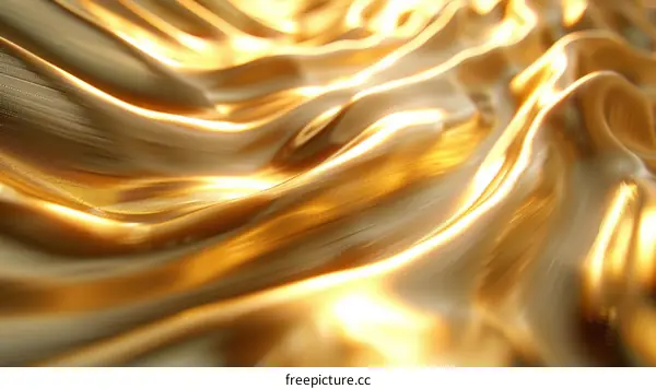 Golden Fabric Waves Abstract Background