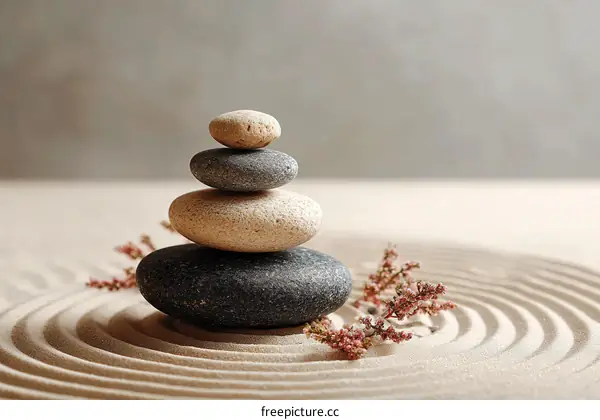 Zen Garden Stones and Sand Art
