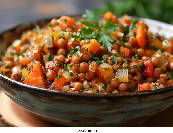 Moroccan carrot and chickpea salad with lemon and cumin