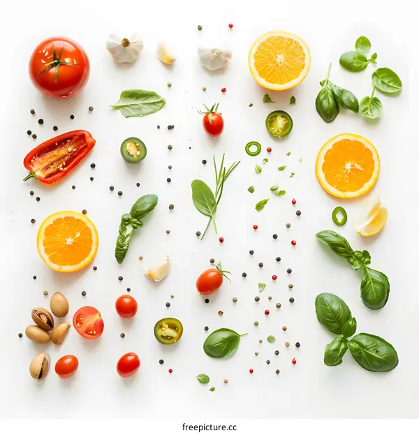 Fresh Ingredients Food Flat Lay