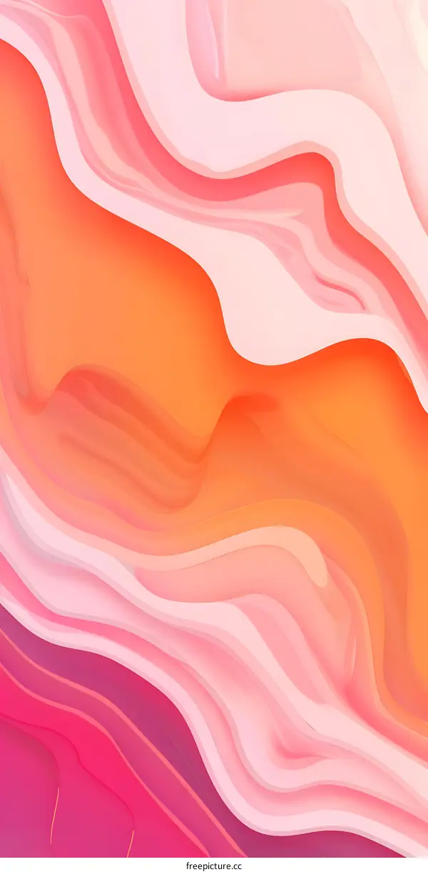 Abstract Pink and Orange Liquid Marble Background