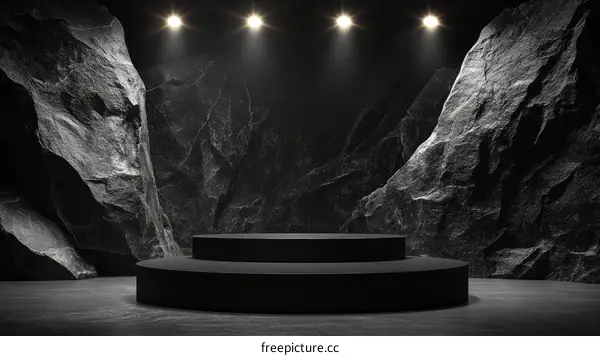 Dark Stone Product Display Stage