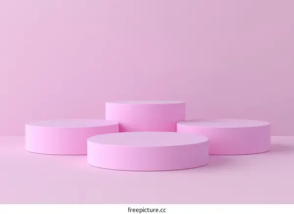 Pink Geometric Display Podiums
