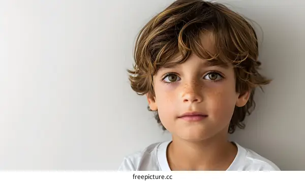 Portrait of a boy with freckles