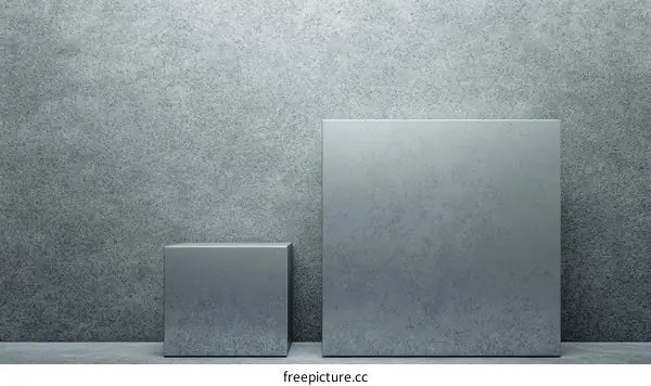 Modern Minimalist Grey Concrete Display Podiums