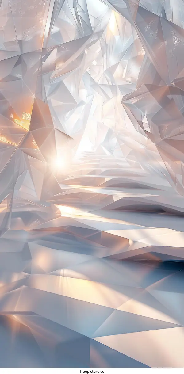 Mystical Crystal Cave: A Futuristic Hallway