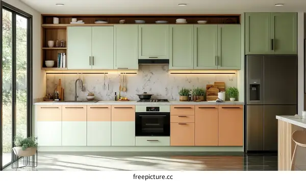 Modern Colorful Kitchen Cabinet Design