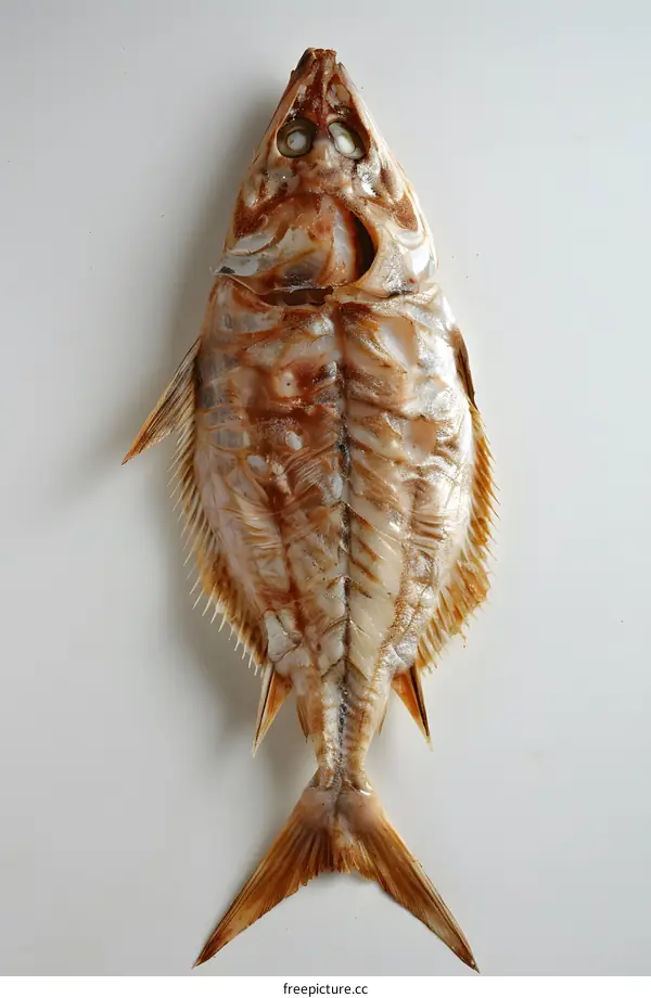 Dried Fish on White Background