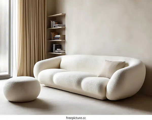 Modern Minimalist Living Room with Cozy Sectional Sofa