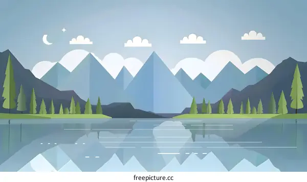 Mountain Lake Landscape With Reflection