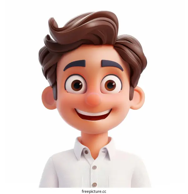 Cheerful 3D cartoon boy character
