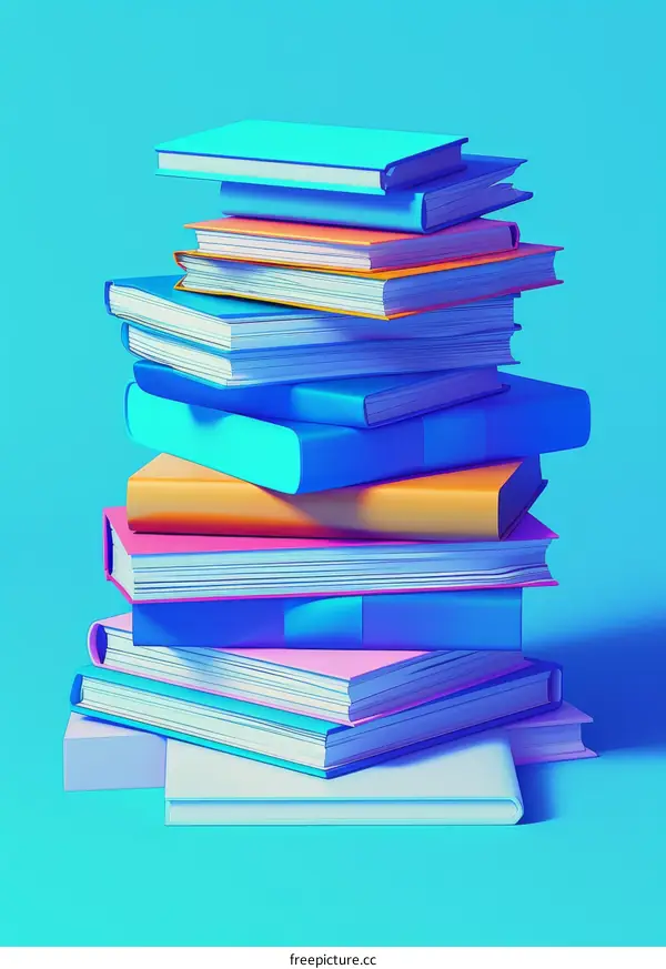 A Colorful Collection of Books Stacked Together