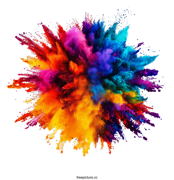 [Transparent Background PNG]Colorful Powder Explosion Abstract Background