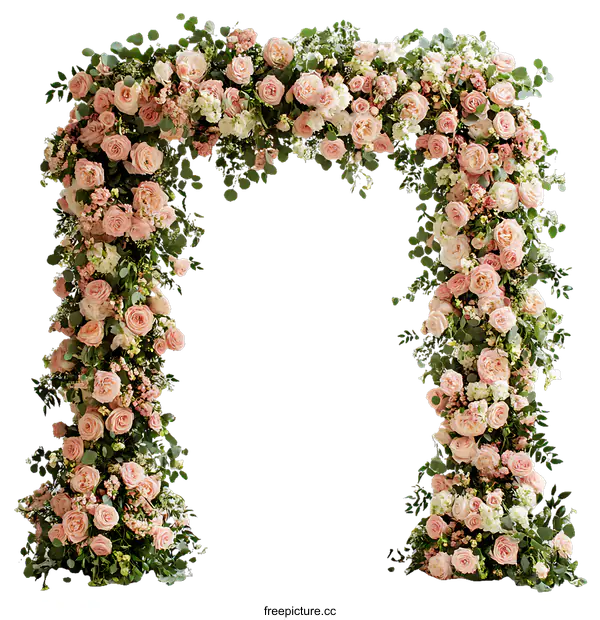 [Transparent Background PNG]Beautiful Floral Arch Wedding Decoration