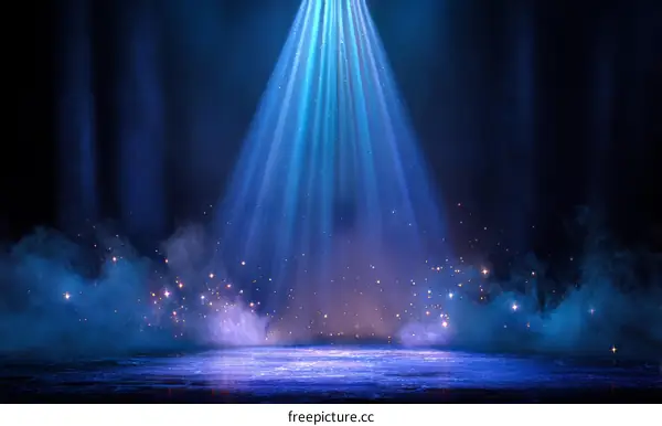 Blue Stage Light Effect Abstract Background