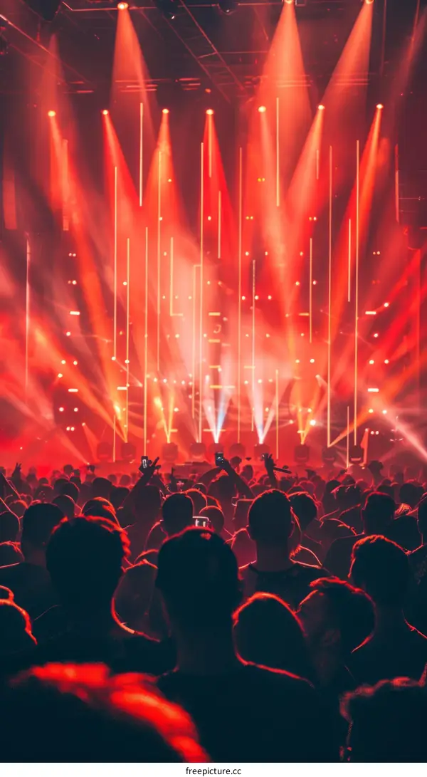 People at a rave party with red lights