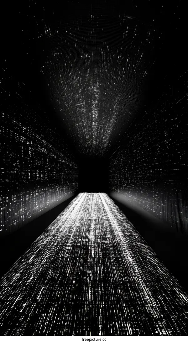 Digital Tunnel Abstract Futuristic Corridor