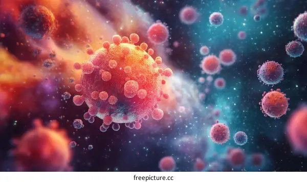 Virus Microorganism Structure Microscopic Illustration