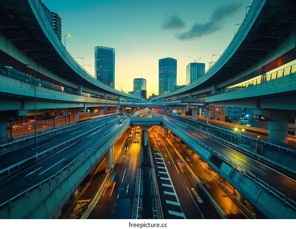 Sunset over the Urban Highway Network