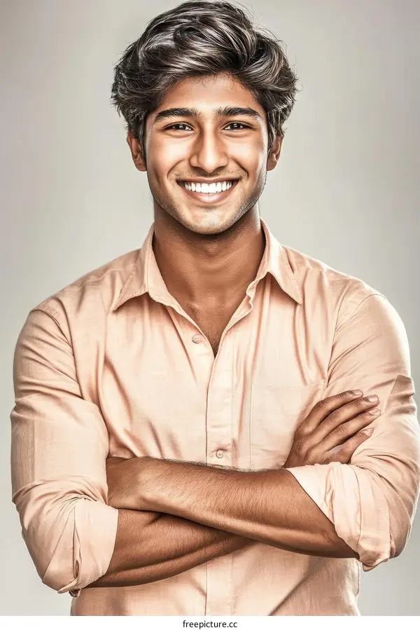Happy Young Man Portrait Studio Shot