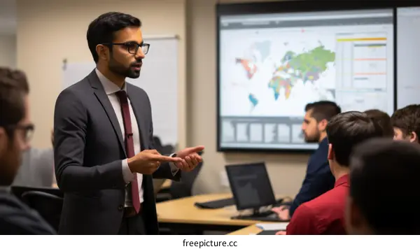 Professor Instructing Class Of Students