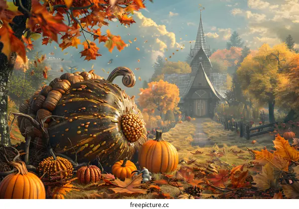 Fairytale world in autumn