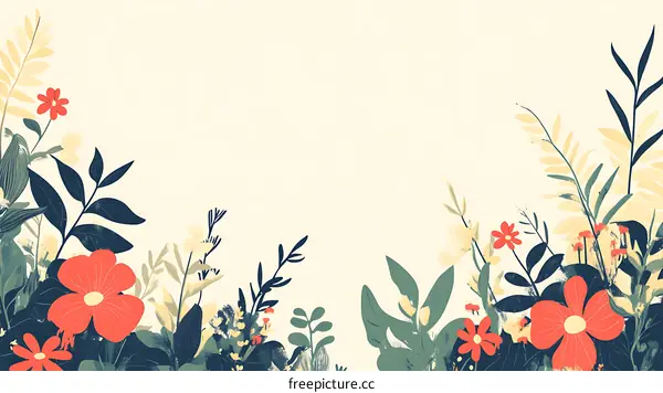 Floral Border Design With White Background