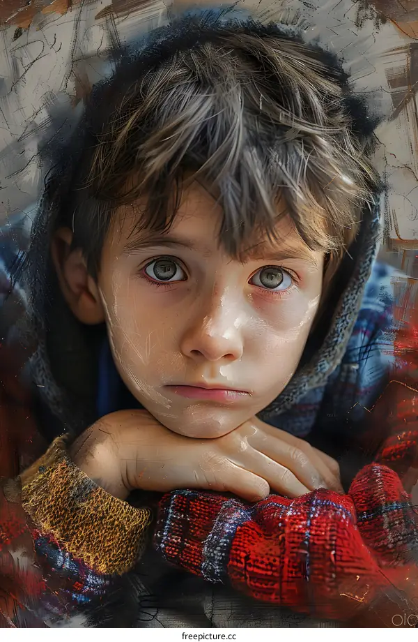 Portrait of a young Syrian boy