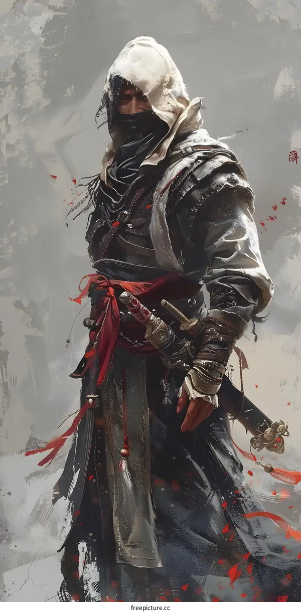 Assassin Standing In a Snowy Field