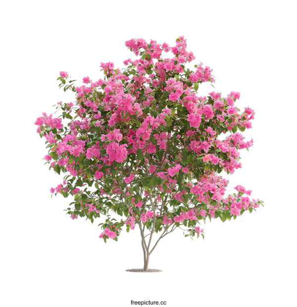 [Transparent Background PNG]Pink Bougainvillea Tree Isolated on transparent background