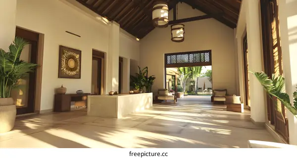 Tropical Resort Lobby Interior Design
