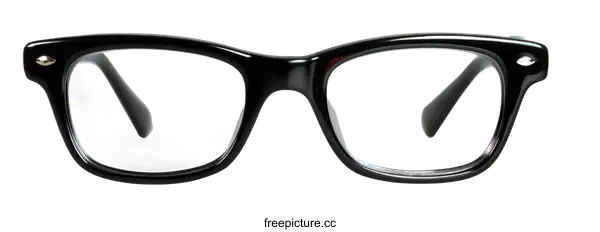 [Transparent Background PNG]Classic Black Rectangular Eyeglasses