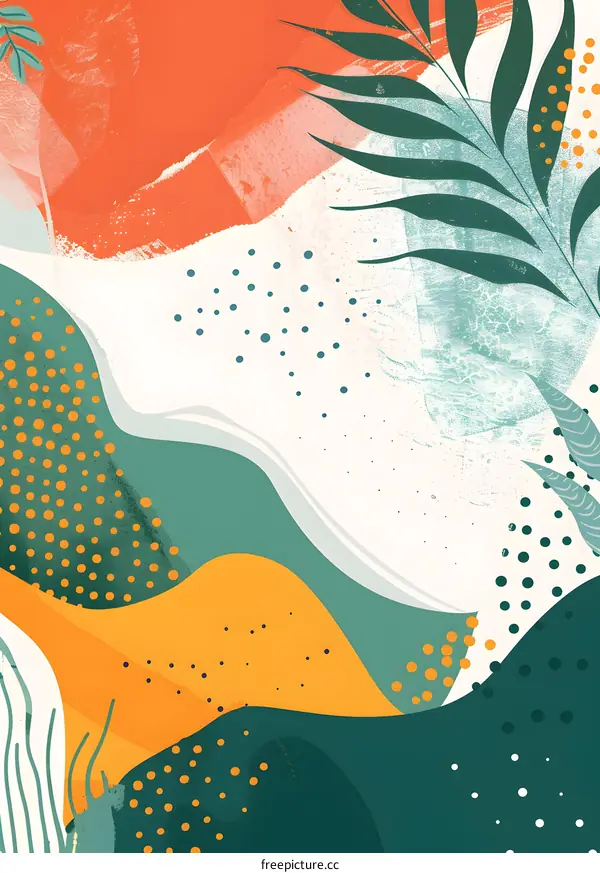 Abstract Green Orange and White Illustration
