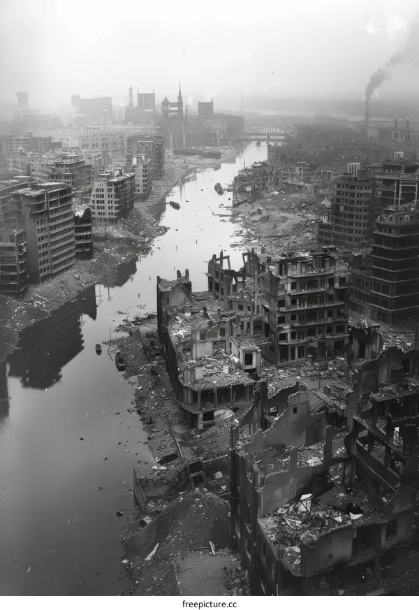 The ruins of Cologne, Germany, after World War II