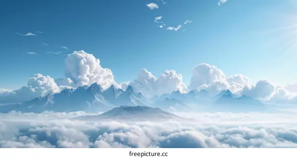 Majestic Mountain Range Above the Clouds