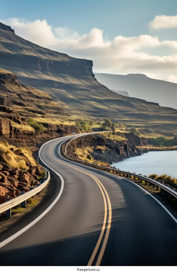 Scenic Drive Through Mountains by River