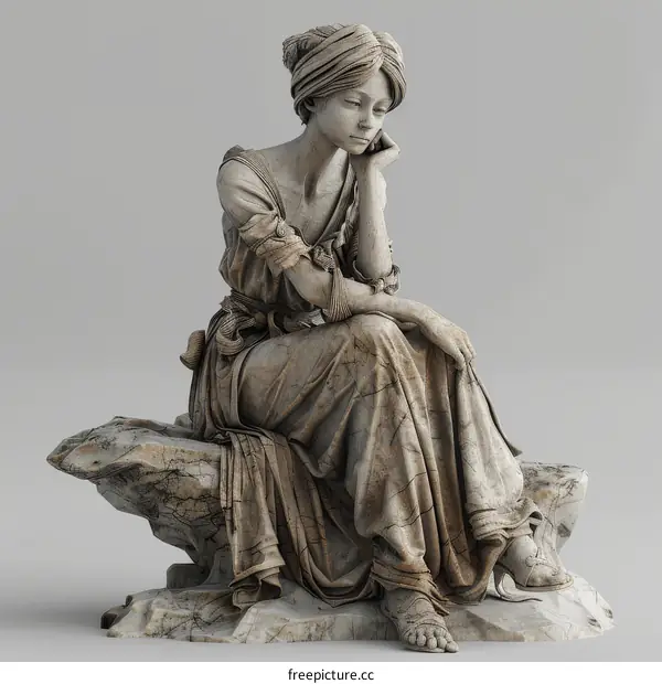 Thoughtful Woman Sculpture in Artistic Style