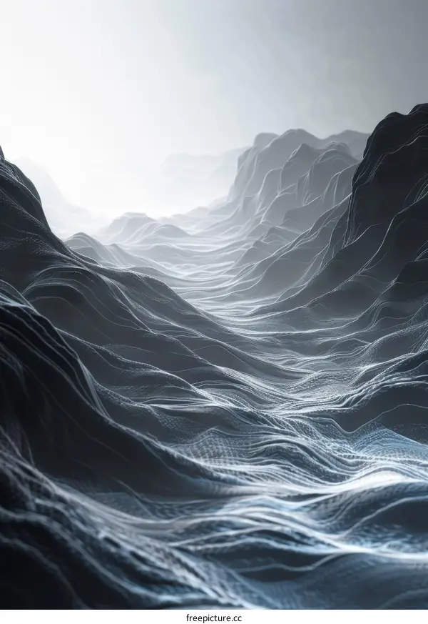 Striking Black and White Mountainous Landscape