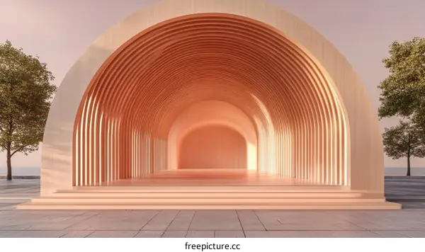 Modern Wooden Archway Architectural Design