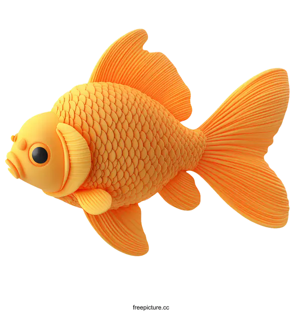 [Transparent Background PNG]3D Cartoon Goldfish Illustration
